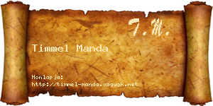 Timmel Manda névjegykártya